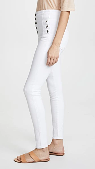 Shop J Brand Natasha Sky High Skinny Jeans In Blanc