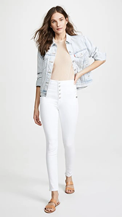 Shop J Brand Natasha Sky High Skinny Jeans In Blanc