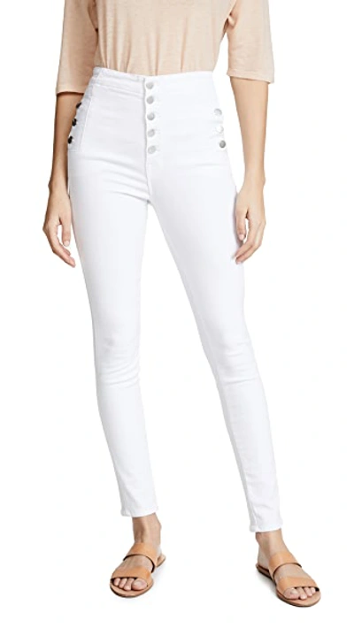 Shop J Brand Natasha Sky High Skinny Jeans In Blanc