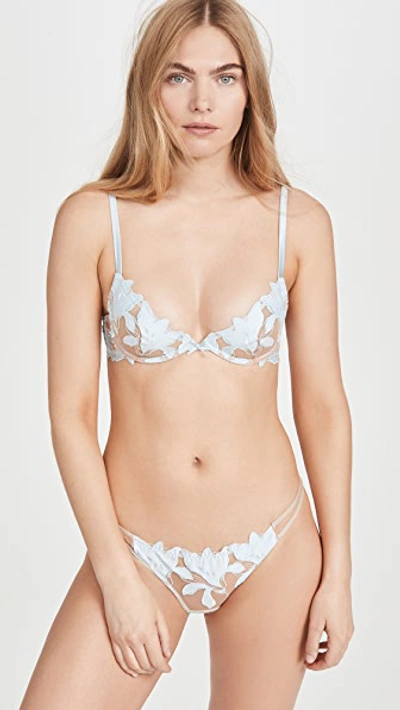 Shop Fleur Du Mal Lily Plunge Demi Bra In Glacier