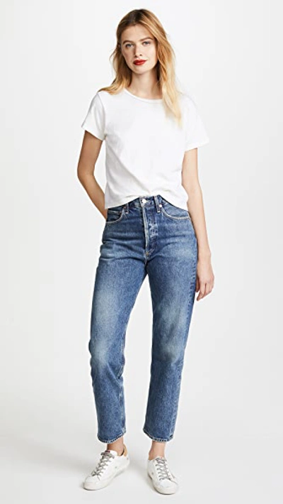 Re/done Micro Tee In Vintage White