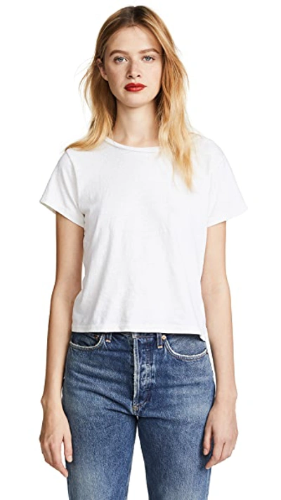 Re/done Micro Tee In Vintage White