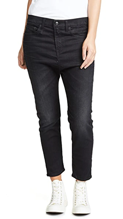 Shop R13 The Drop Ankle Jeans In Black