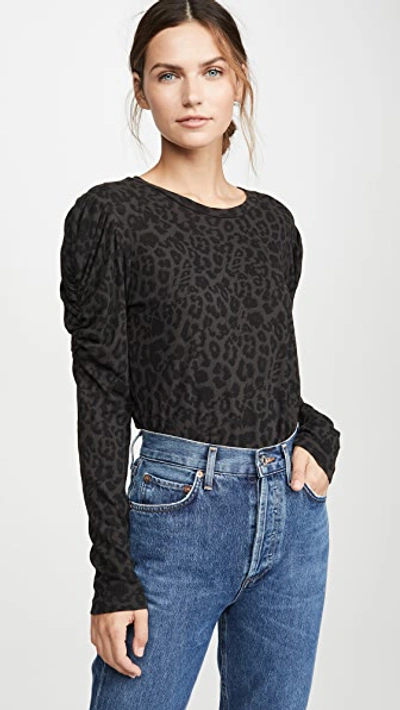 Shop Lna Black Leopard Bolt Long Sleeve Tee