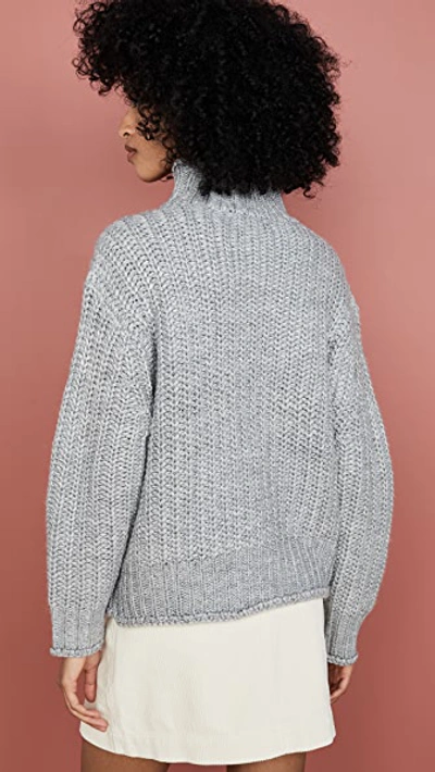 Shop Minkpink Stevie High Neck Sweater In Grey Marle