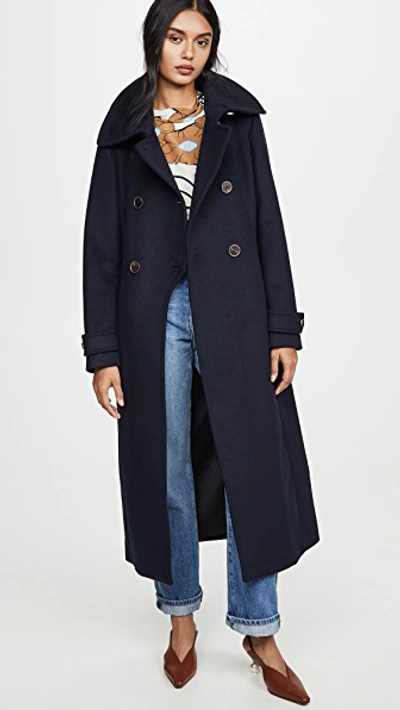 Shop Mackage Elodie Coat In Navy