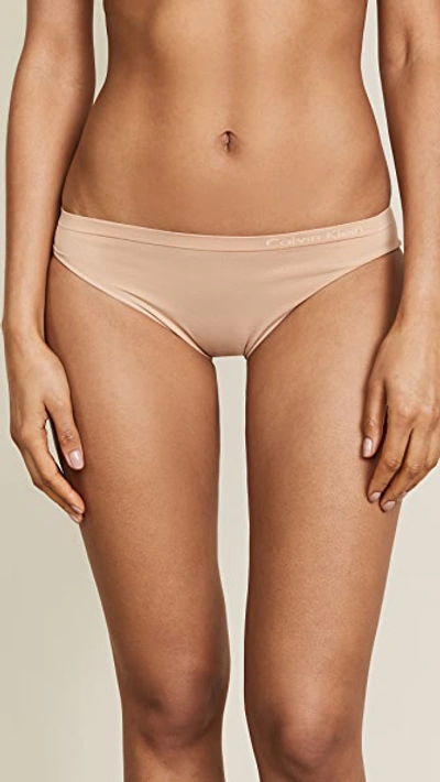 Shop Calvin Klein Underwear Pure Seamless Bikini Panties In Bare