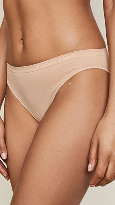 Shop Calvin Klein Underwear Pure Seamless Bikini Panties In Bare
