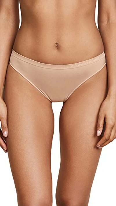 Shop Calvin Klein Underwear Pure Seamless Bikini Panties In Bare