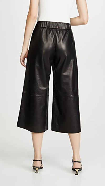 Shop Sprwmn Leather Culottes In Black