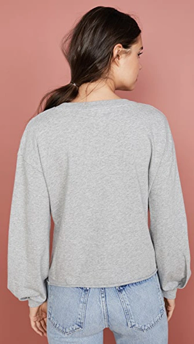 Shop Nation Ltd Willa Bishop Sleeve Cocoon Pullover In Heather Grey