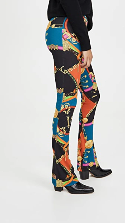 Shop Versace Pantaloni Jersey Pants In F.do Nero Stampa