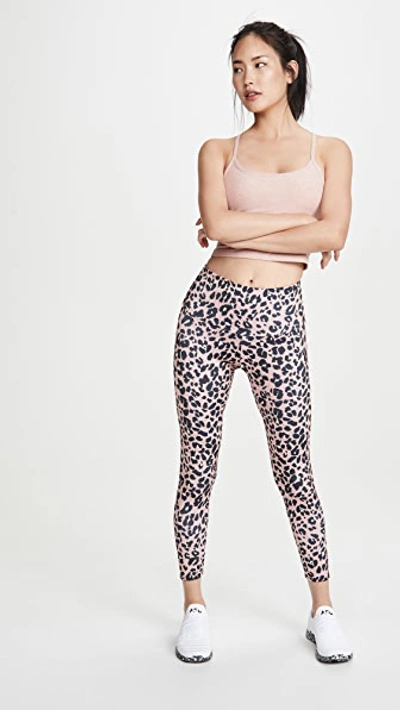 Shop Onzie High Basic Midi Leggings In Rose Leopard