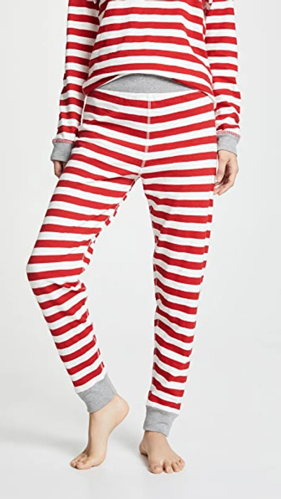 Shop Sleepy Jones Helen Leggings In Medium Stripe Red
