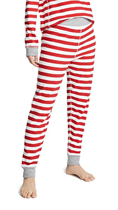 Shop Sleepy Jones Helen Leggings In Medium Stripe Red