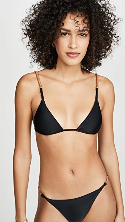 Shop Vix Swimwear Elis Triangle Parallel Bikini Top In Black