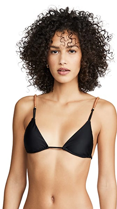 Shop Vix Swimwear Elis Triangle Parallel Bikini Top In Black