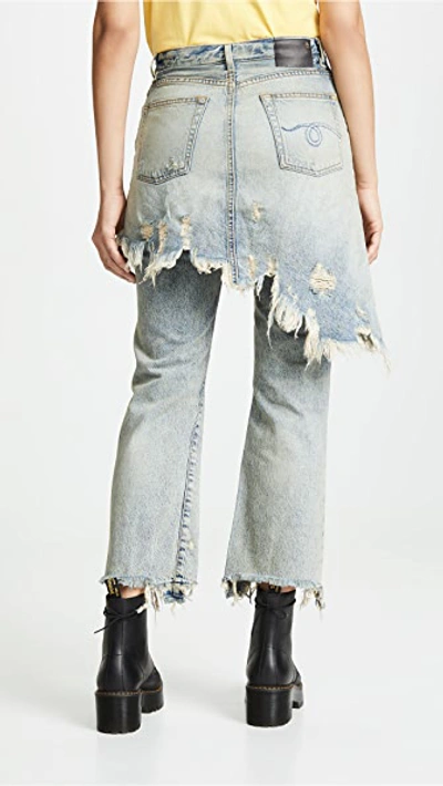 Shop R13 Double Classic Skirted Jeans In Leyton