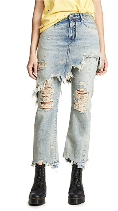Shop R13 Double Classic Skirted Jeans In Leyton