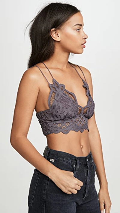 Free People Intimately Fp Adella Longline Bralette In Charcoal