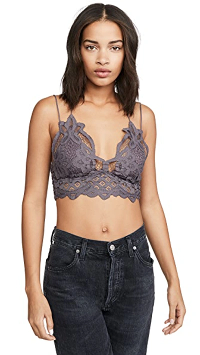 Free People Intimately Fp Adella Longline Bralette In Charcoal
