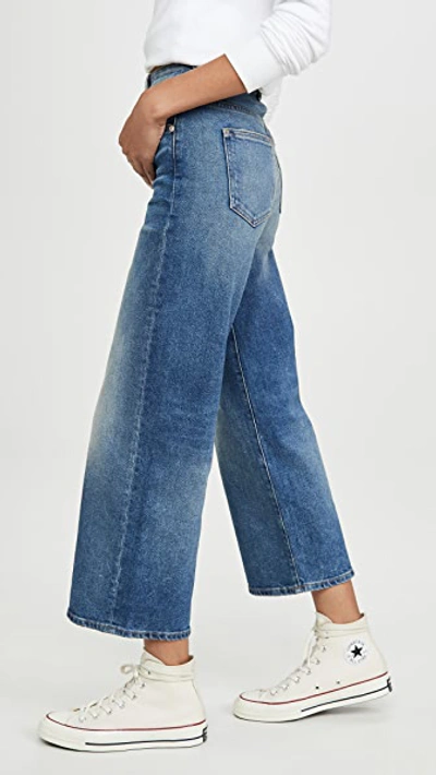 Shop Cqy Sunday Wide Leg Crop Jeans In Impression