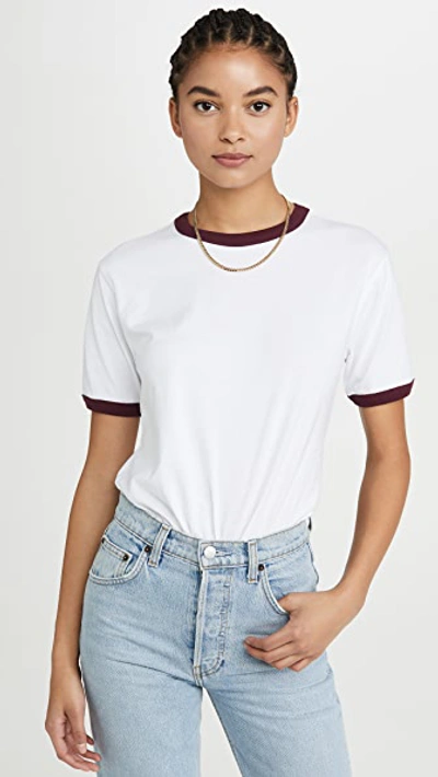Shop Hanes X Karla The Ringer Tee In White/berry
