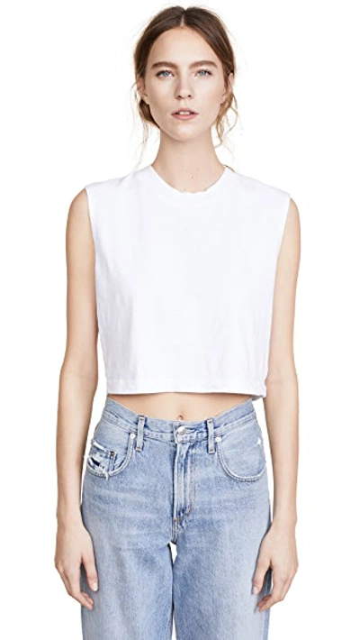 Shop Cotton Citizen The Tokyo Crop Muscle Tee In White