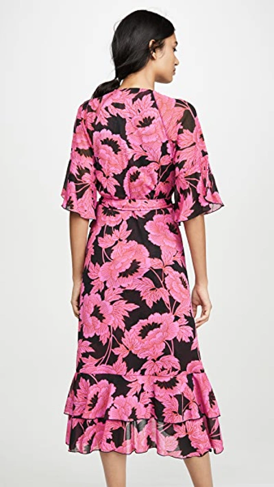 Shop Diane Von Furstenberg Zion Dress In Camellias Black Cabak