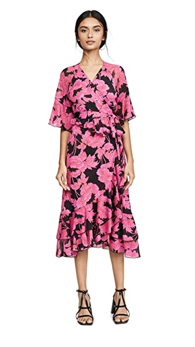 Shop Diane Von Furstenberg Zion Dress In Camellias Black Cabak