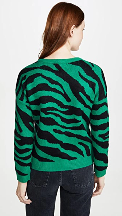 Shop Bb Dakota You're An Animal Sweater In Pepper Green