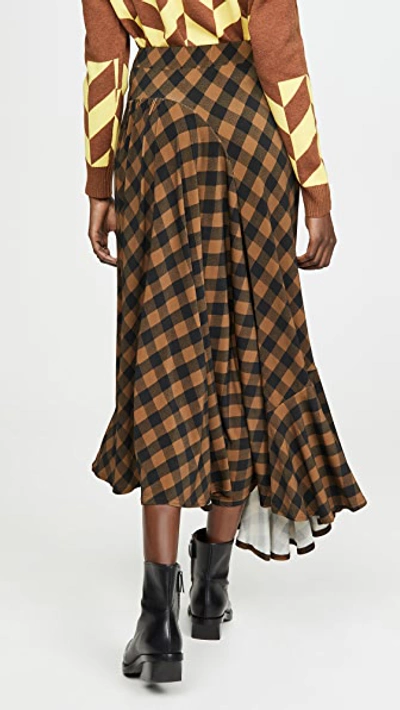 Shop Preen By Thornton Bregazzi Hayat Skirt In Toffee Gingham