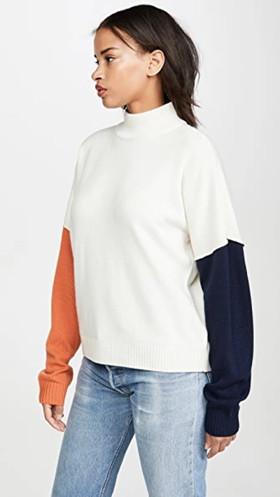 Shop Bldwn Cara Sweater In Powder White Multi