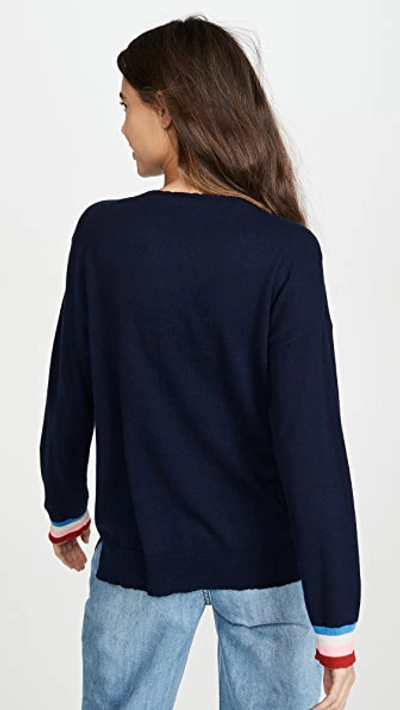 Shop Sundry Classic Crew Neck Sweater In Navy