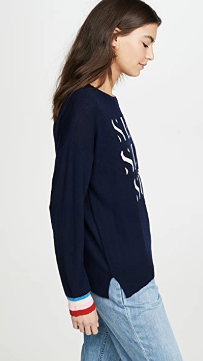 Shop Sundry Classic Crew Neck Sweater In Navy