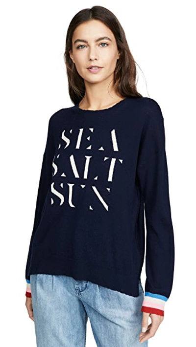 Shop Sundry Classic Crew Neck Sweater In Navy