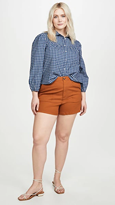 Shop Madewell Camp Shorts In Burnt Sienna