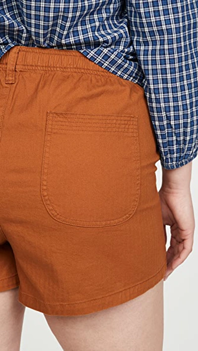 Shop Madewell Camp Shorts In Burnt Sienna