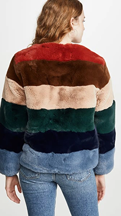 Shop Apparis Louise Faux Fur Jacket In Multicolor