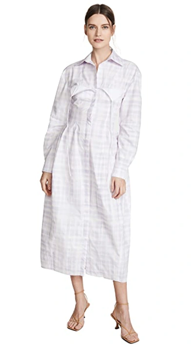 Shop Jacquemus The Valensole Dress In Print Purple Checked