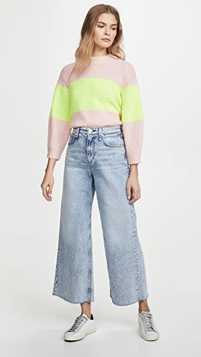 Shop Rag & Bone Ruth Super High-rise Ankle Wide Leg Jeans In Cloudy