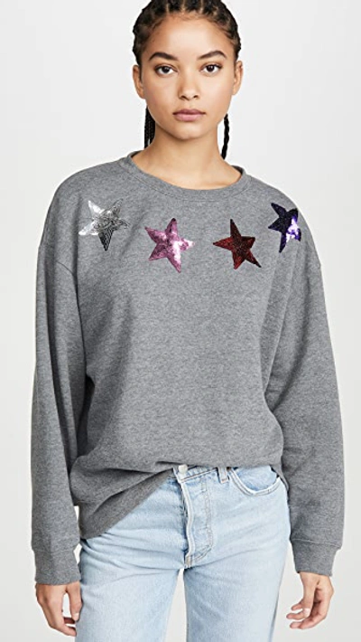 Shop South Parade Alexa Star Collar Sweatshirt In Dark Heather Grey
