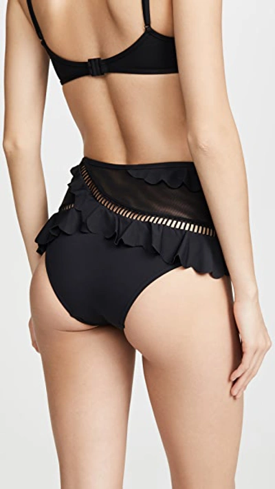 Shop Zimmermann Edie Frill High Waisted Bikini Bottoms In Black