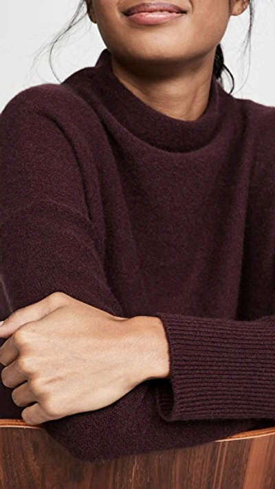 Shop Vince Funnel Neck Cashmere Pullover In H. Dahlia Wine