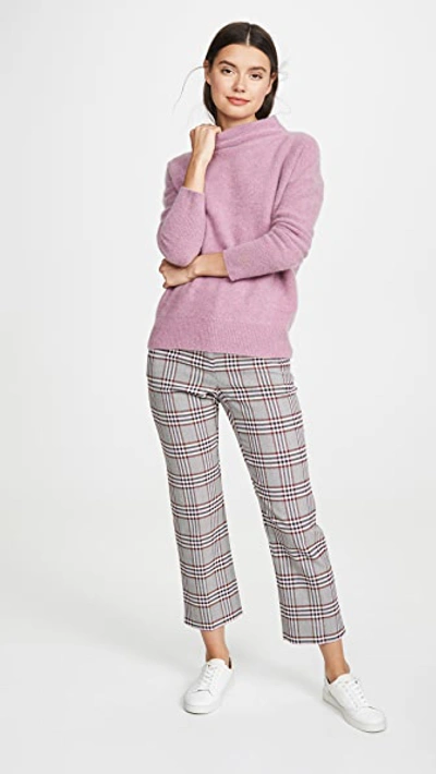 Shop Vince Funnel Neck Cashmere Pullover In Heather Amarena