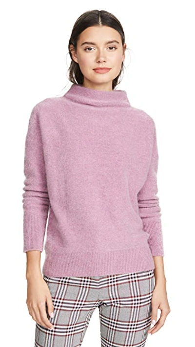 Shop Vince Funnel Neck Cashmere Pullover In Heather Amarena