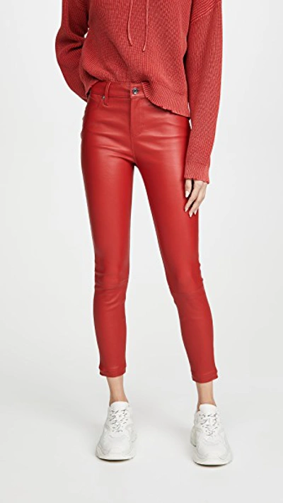 Shop Rta Madrid High Waist Skinny Jeans In Red Cherry
