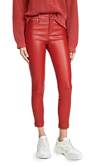 Shop Rta Madrid High Waist Skinny Jeans In Red Cherry