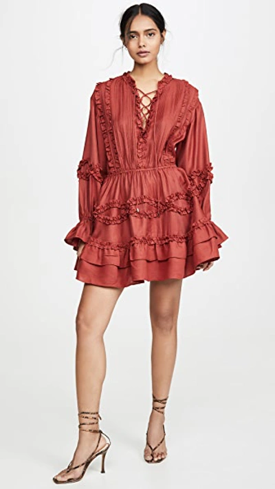 Shop C/meo Collective Slow Down Dress In Carmine