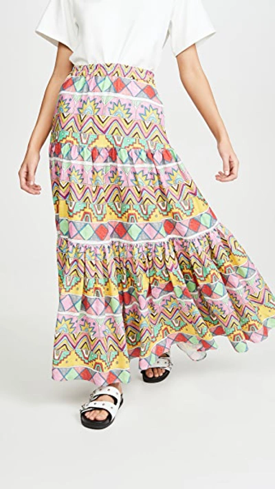 Shop Mira Mikati Maxi Three Panel Skirt In Multi